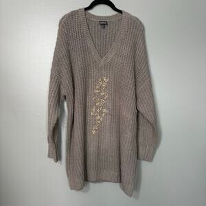 Torrid Beaded Metallic Lightening Bolt Chunky Sweater - 2 2X - Women's Plus Size